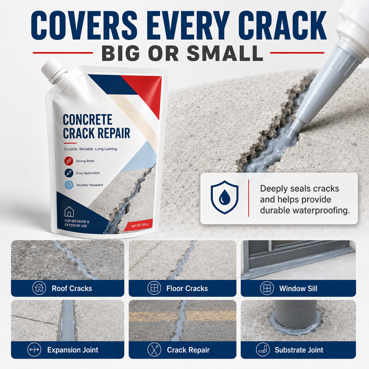💥 Cracked Concrete? Fix It Fast — 200G/Bag | Save 50% Today!