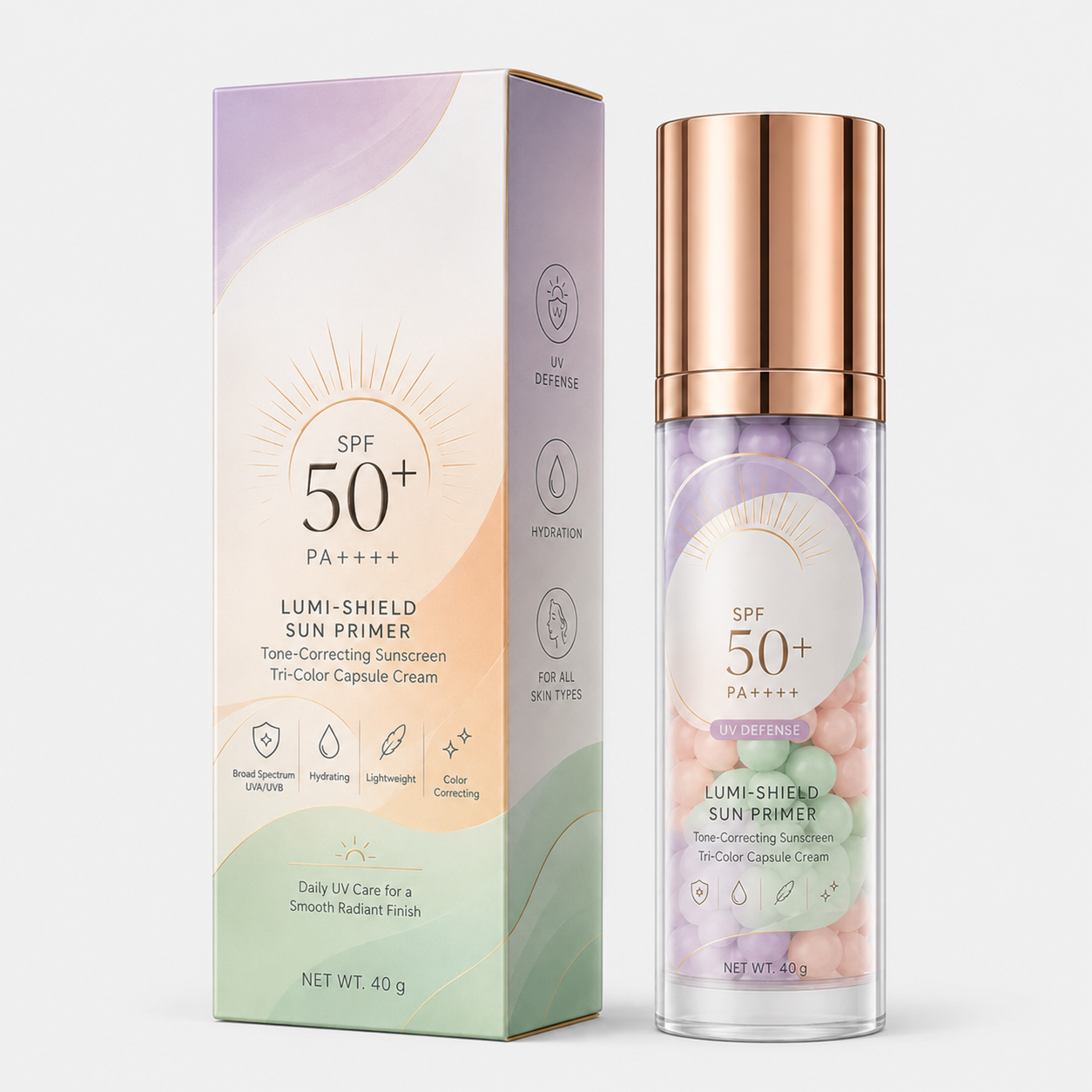 Three-Color Protective Isolation Cream with SPF 50 Coverage