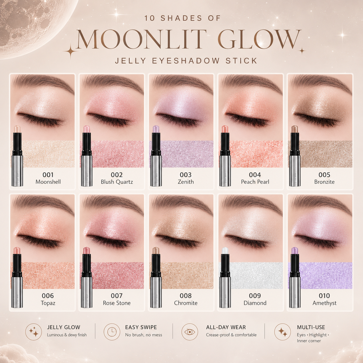 💜BUY 1 GET 1 FREE💜Shimmer Gel Eyeshadow Stick